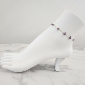 Minimalist Purple Dainty Stones 18K Gold Plated Anklet